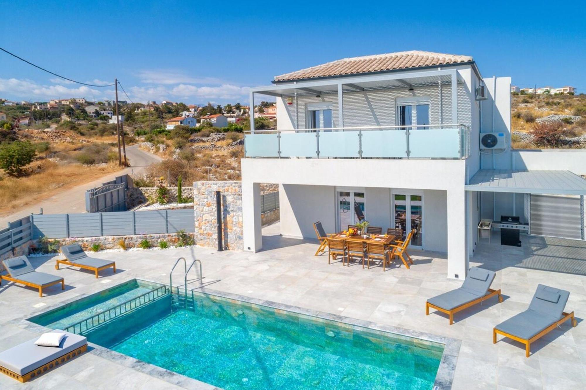 Gianna'S Panoramic Seaview Twin Villas With Private Pools Kefalas Exterior photo