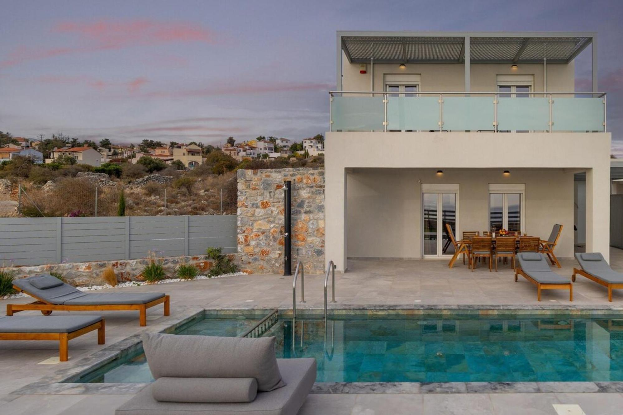 Gianna'S Panoramic Seaview Twin Villas With Private Pools Kefalas Exterior photo