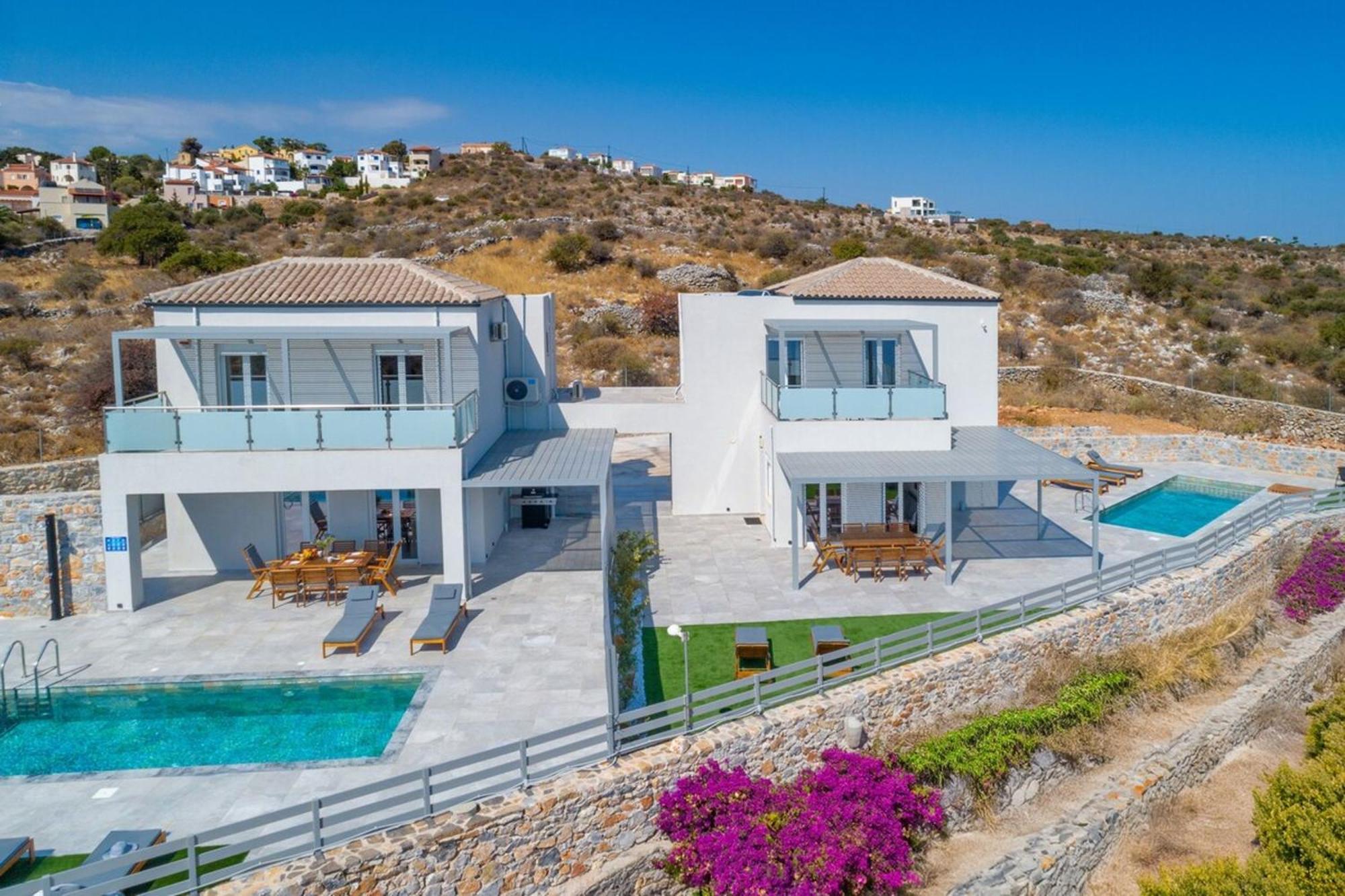 Gianna'S Panoramic Seaview Twin Villas With Private Pools Kefalas Exterior photo